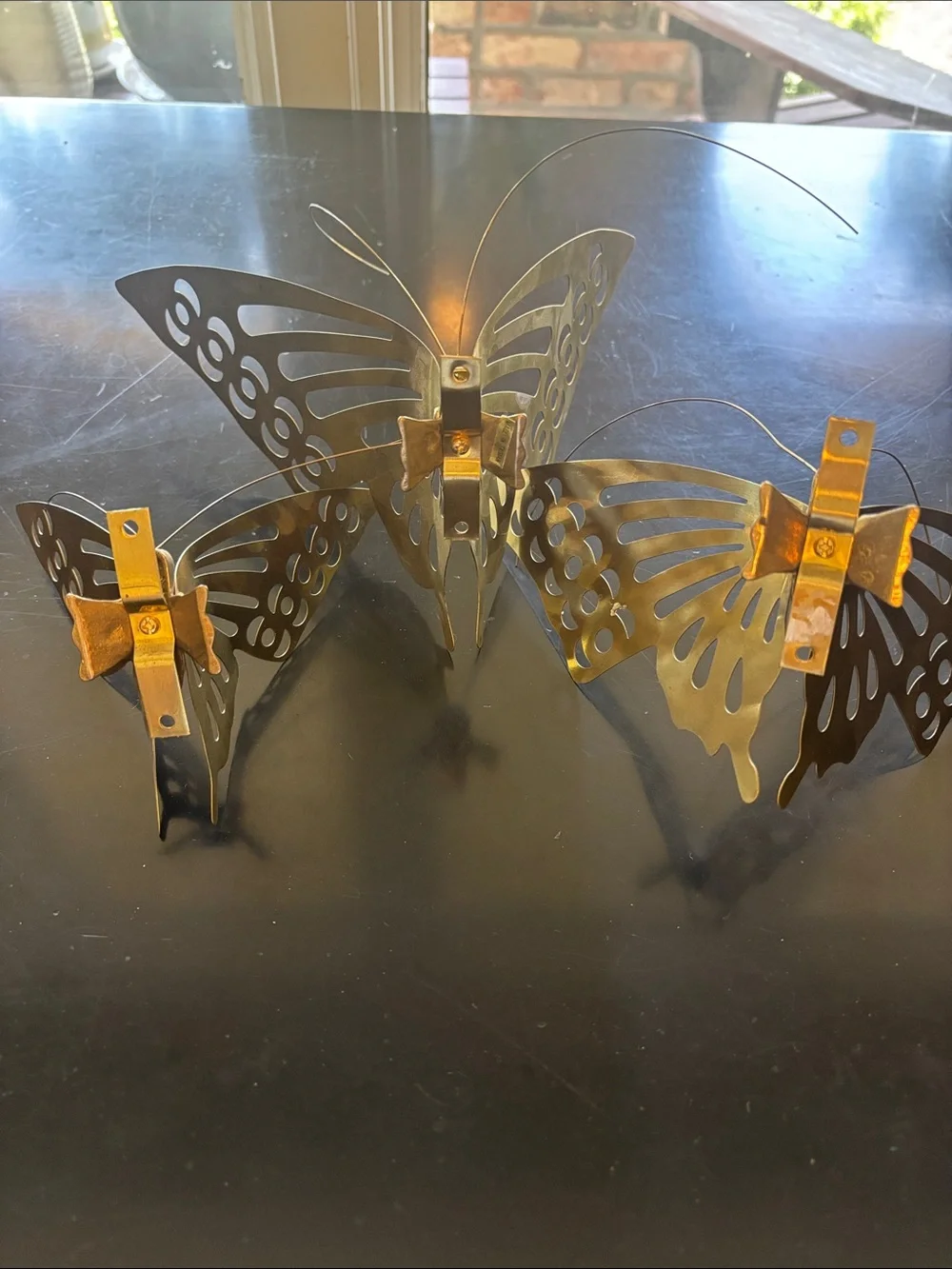 MCM Brass Butterfly Wall Decor Set - Three-Piece